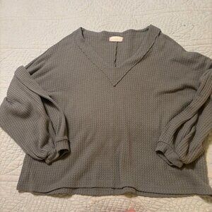 Sage Green/Gray Altar'd State Top Medium